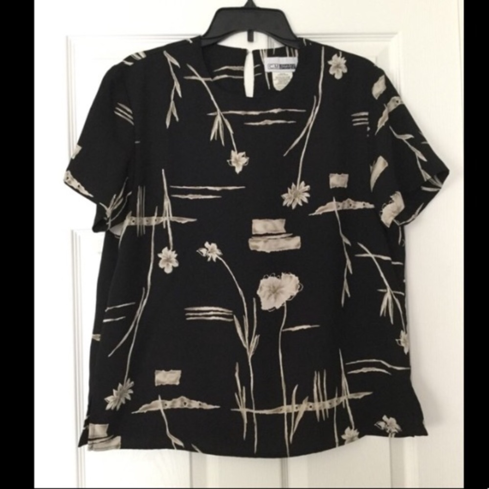 Black Floral Blouse
